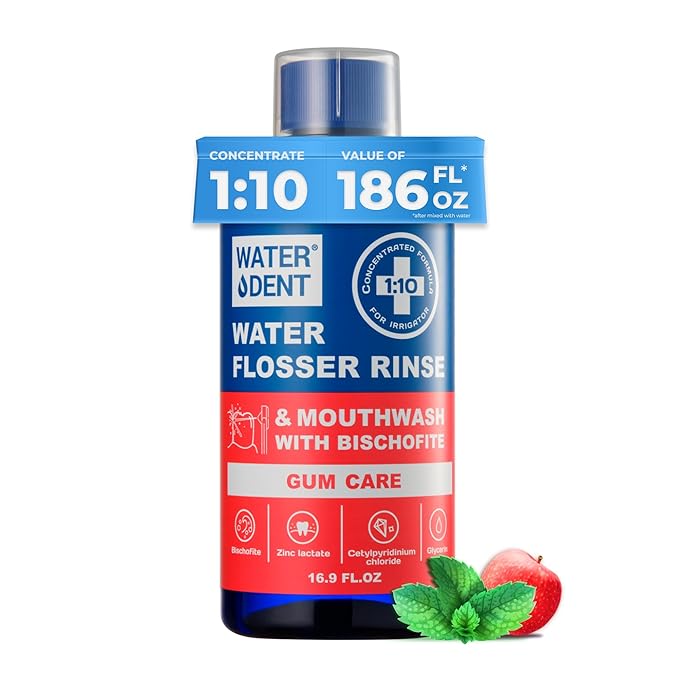 Medium Soft 2-Pack Toothbrush &amp Concentrated Water flosser Rinse &amp Mouthwash Gum Care Alcohol and Fluoride Free. Made in USA