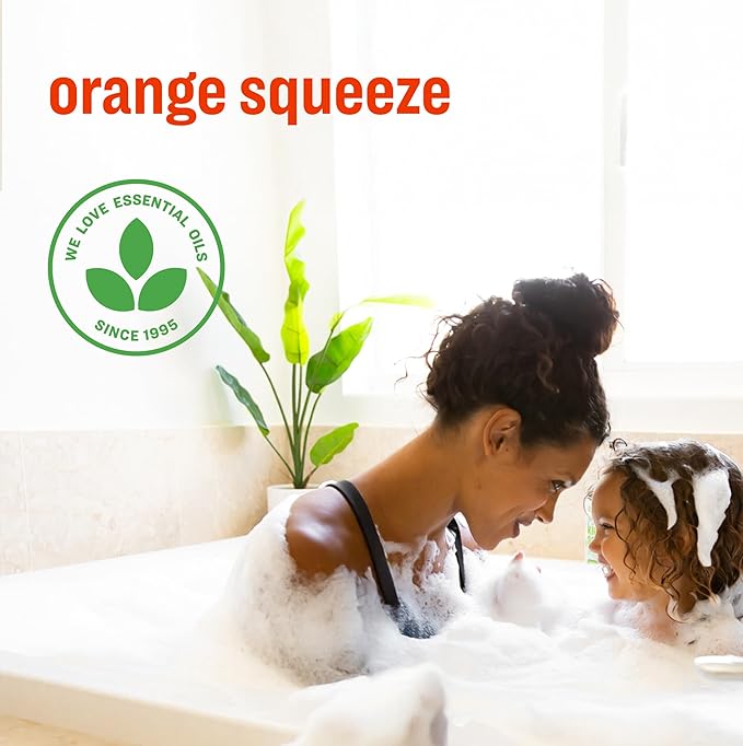 Everyone 3-in-1 Kids Soap Body Wash Bubble Bath Shampoo 32 Ounce (Pack of 2) Orange Squeeze Coconut Cleanser with Organic Plant Extracts and Pure Essential Oils (Packaging May Vary)