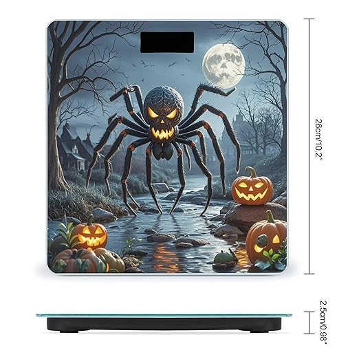 Pumpkin Ghost Night Scale for Body Weight Highly Accurate Digital Bathroom Body Scale Digital Bathroom Scales for People Anti-Slip Large LCD Display Smart Scales