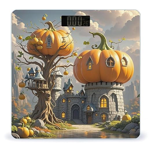 Pumpkin Building Weight Scale Highly Accurate Digital Weighing Scale with Large LCD Display Smart Bathroom Scales for Home Bedrooms and Gift Giving
