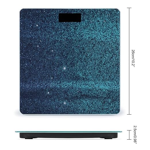 Teal Glitter Smart Scale for Body Weight Accurate Bathroom Scale with LED Display Digital Weight Scales Weighing Machine High Precision Scales for Bath Home
