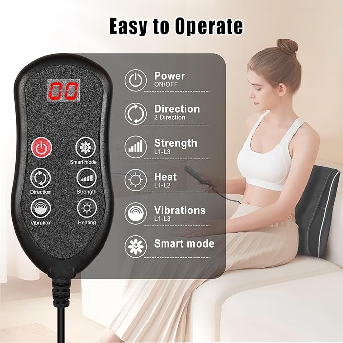 Shiatsu Neck and Back Massager with HeatNeck Massager for Pain Relief deep Tissue3D Kneading Massage Pillow for BackShoulderLegGifts for MomDadWomen (Black)