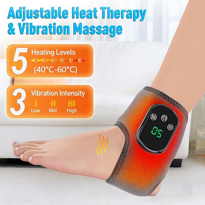 Foot Massager Triple Method Massager 3-in-1 Foot Massagers Wireless Portable Foot Massagers for Home/Office/Travel 3-Speed &amp 5-Temperature (2 Pcs)