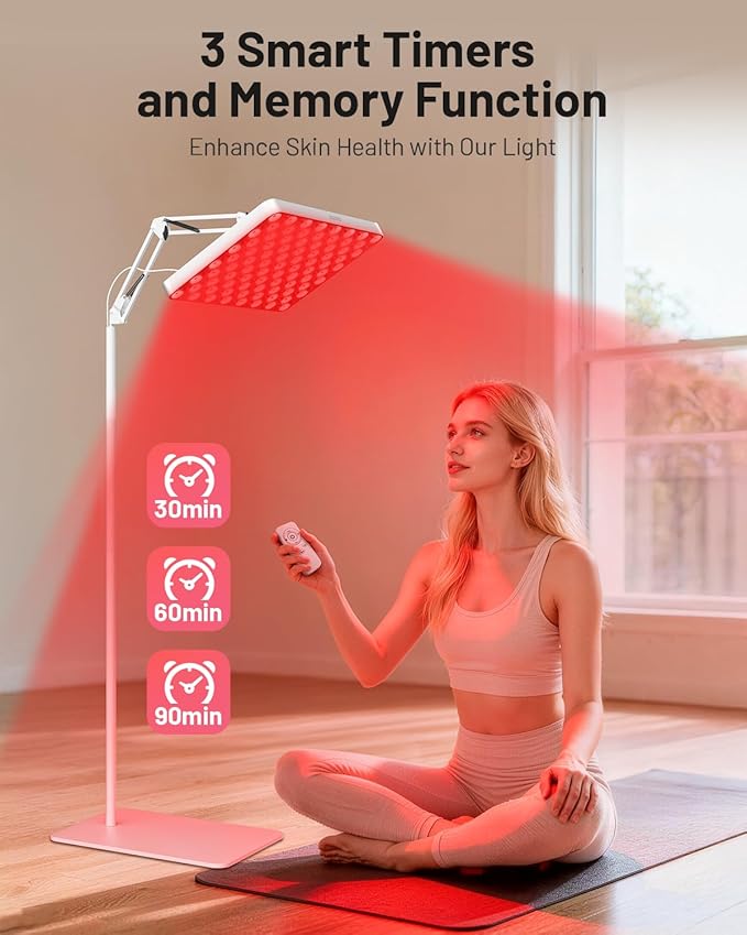SUXIO Red Light Therapy for Face &amp Body 165 Red LED Therapy Lamp Red Light Therapy Panel with Remote Deep 660nm - 820nm Near Infrared Light Therapy for Body