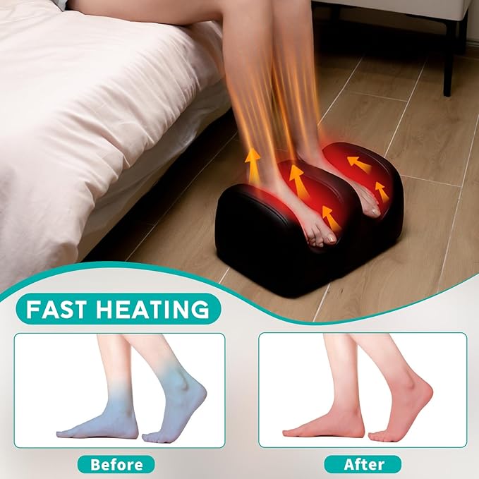 Electric Foot Massager Machine with Heat Shiatsu Kneading Feet and Calf Massagers for Relaxation Plantar Fasciitis Relief Deep Tissue Massage Gifts for Mom &amp Dad Wired Remote