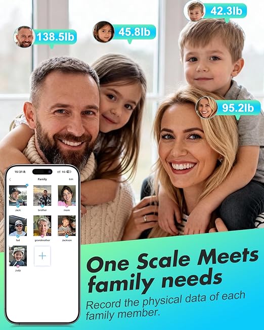 INSMART Smart Scale for Body Weight Large Display Body Fat Scale Accurate Weight Scale Digital Bluetooth Bathroom Scale for BMI Heart Rate 25 Body Composition Analyzer with Fitness APP Sync 500lbs