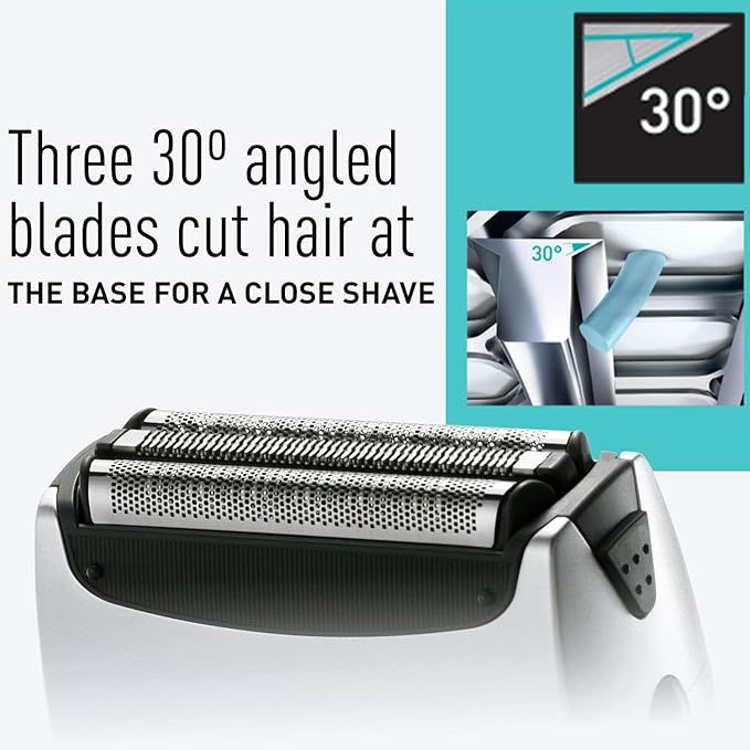 Panasonic ES-RT51-S Arc3 Wet/Dry 3-Blade Pivoting Head Built-in Pop-up Trimmer Cordless Electric Razor for Smooth and Comfortable Shave Travel Pouch Included
