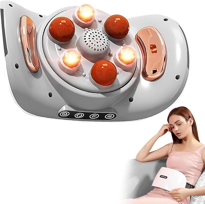 Abdominal Massager Electric Stomach Tummy Anti Cellulite Remover Machine 3 Levels Intensity and 5 Modes Adjustable Forward and Reverse Kneading for Flatulence and Period Cramps