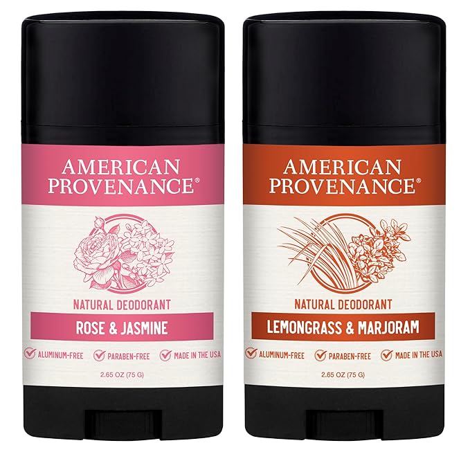 American Provenance Lemongrass &amp Marjoram and Rose &amp Jasmine Deodorant Bundle