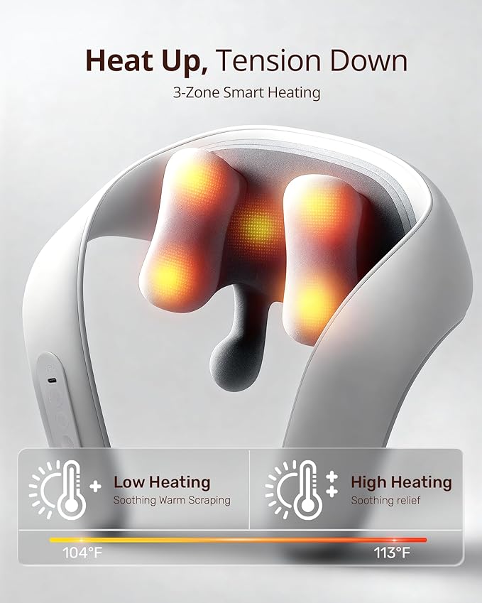 Shiatsu Neck and Back Massagers with Heat 150 Mins Uses 4 Modes &amp Adjustable Massage Head Electric 3D Deep Tissue Kneading for Shoulder Leg Muscle Soreness Pain Relief Relaxation for Women