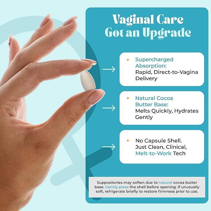 PURE WOMAN - Pure Bliss - Vaginal Moisturizing Suppositories - Hyaluronic Acid Vitamin E Vitamin A Lactic Acid - Supports Vaginal Moisturization - Long Lasting Comfort &amp Sensitivity Relief - 10