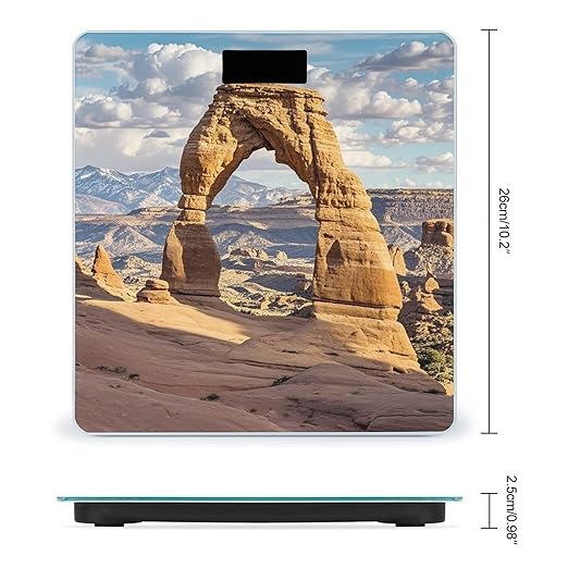 Arches National Park Scale for Body Weight Digital Bathroom Scale Toughened Glass High Precision Scales for Body Weight with Large LCD Backlight Display Weight Scales