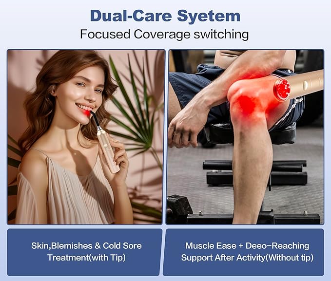 Red Light Therapy for Body &amp Face Inflammation with Dual 660nm Portable Near Infrared Light Therapy for Joints &amp Muscles Pain Relief with 810nm 850nm 940nm Effective 2 in 1 Modes Design as