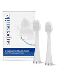Supersmile Series II LS45 Replacement Brush Heads for Sonic Pulse Toothbrush - Patented 45° Soft Bristles Deliver Professional Teeth Cleaning - No Sensitivity (White 2 Count)