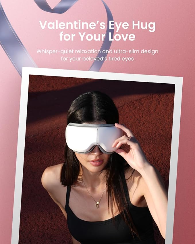 RENPHO Ultra-Quiet Eye Massager with Heat Lightweight Eye Mask for Migraines FSA Eligible HSA Face Massager for Dry Eyes Relax Reduce Strain Improve Sleep Eyeris Zen Mothers Day Birthday Gifts