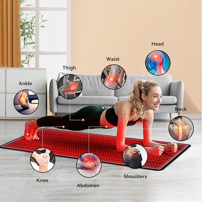 Megelin Red Light Therapy Mat for Whole Body 3840pcs LED 660nm and 850nm Infrared Light Therapy Device71''x 32''Large Home Laying Red Light Heating Pad for Whole Full Body Pain Relief