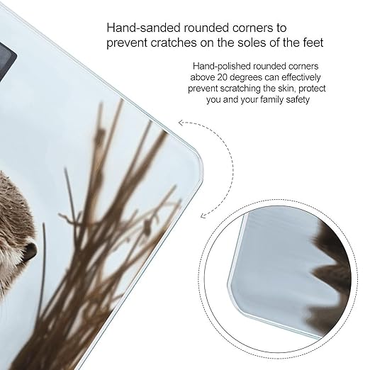 Digital Bathroom Scale for Body Weight Scale with Bright LCD Display High Accuracy Step-On Technology Auto On/Off Cute Otter Digital Scales 400 Lbs /180kg