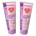 Fresh BREASTS Anti Chafing Deodorant Lotion to Powder 3.4oz (2 Pack) - Anti Chafe Cream Whole Body Deodorant for Women Inner Thighs &amp Areas that Sweat No Talc Aluminum or Added Fragrance