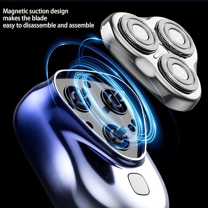 Small Rechargeable Men Electric Shaver with 3 Floating Heads Multifuntional Small Trimmer ABS Texture for Close Shaving