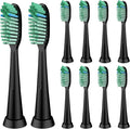 Toothbrush Replacement Whitening Heads Compatible with TAO Clean Sonic Electric Toothbrush - Brush Heads Refills Medium Bristles Black