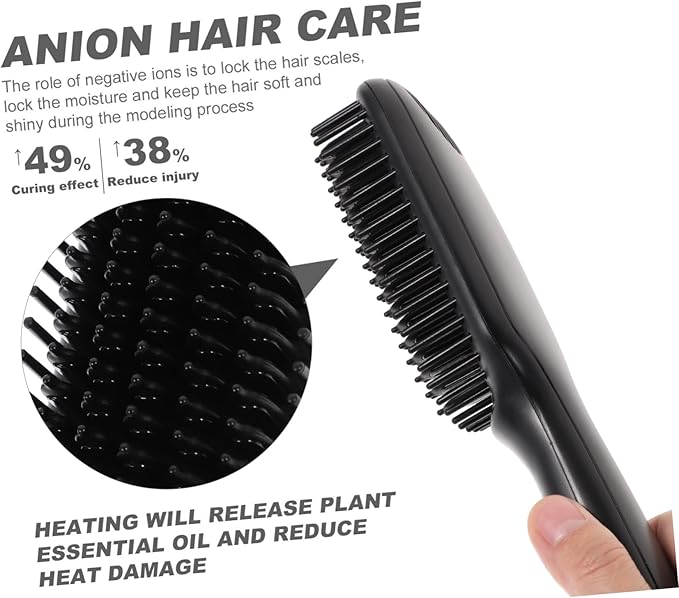 LIFKOME Hair Straightening Brush Hair Styler for Women Men Electric Comb Heat Resistant Temperature Settings