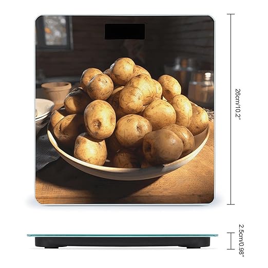 Some Dried Potatoes Scale for Body Weight Precision Bathroom Weighing Scales with Back Lit LCD Display Sturdy Tempered Glass Body Weight Scales Digital Bathroom Scale 400lb