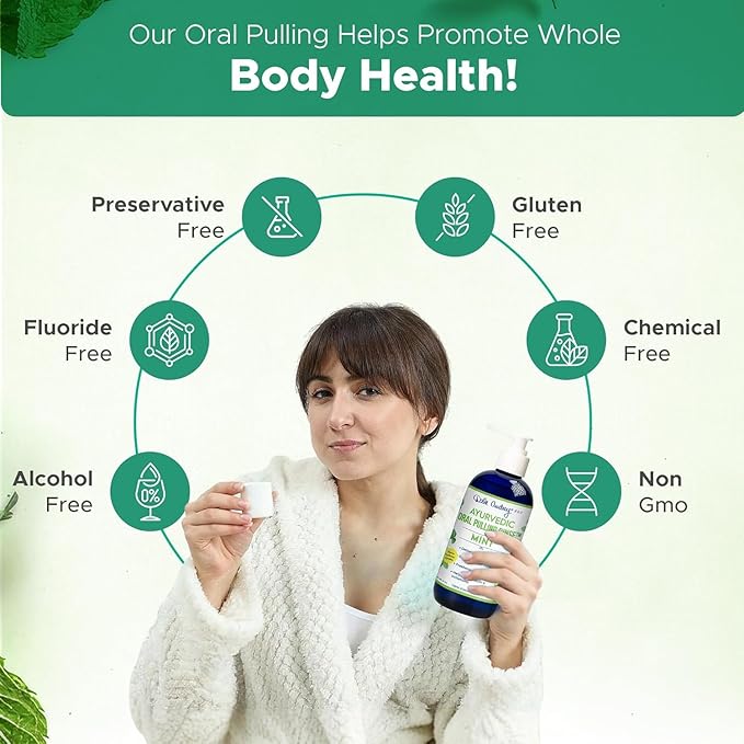 Dale Audrey Nano Hydroxyapatite Mouthwash Oil Pulling for Teeth and Gums | Mint Flavored Organic Mouthwash for Bad Breath | Essential Oils for Teeth Whitening &amp Fresh Breath Natural Mouthwash 8 oz