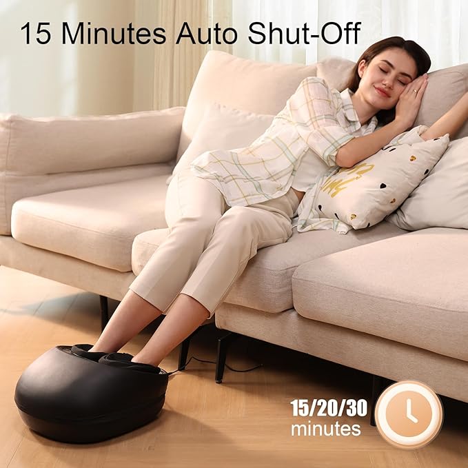 Foot Massager with Heat Deep Kneading Therapy Compression Shiatsu Feet Massager Machine for Plantar Fasciitis Neuropathy Pain Birthday Gifts for Women Mom Men Dad
