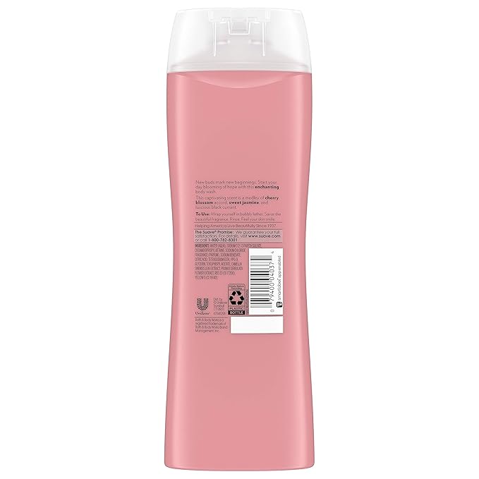 Suave Essentials Body Wash Cherry Blossom Packaging May Vary 15 Fl Oz Pack of 6