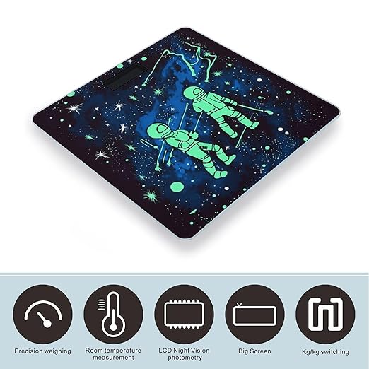 Glow in The Dark Weight Scale Large Bathroom Scales Digital Weight with Bright LED Display Non Slip Automatic Weighing Scale Fashion Weighing Machine for Body
