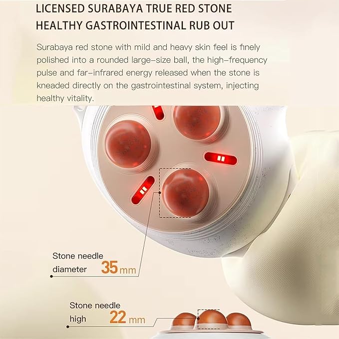 Gifts Portable Electric Abdominal Cellulite Massager Abdominal Stomach Massager 3 Massage and Red Light Hot Compress Adjustable Forward and Reverse Kneading for Indigestion Gas Constipation