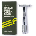 Leaf Twig Razor by Leaf Shave All-Metal Single Blade Razor for Men &amp Women Fixed Head w/Magnetic Load Assist Includes 5 Stainless Steel Blades - Face Shaving Lighter Hair Sensitive Skin - Chr