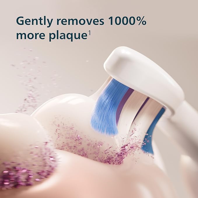 Philips Sonicare 6700 Series Electric Toothbrush - Next-Generation Sonicare Technology Pressure Sensor 9 Brushing Settings SmarTimer BrushPacer 21-Day Runtime Travel Case Purple HX7417/04