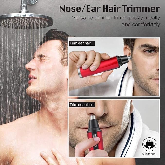 Ear and Nose Hair Painless Trimmer for Men Women USB Rechargeable Waterproof Clippers with Dual Edge Blades