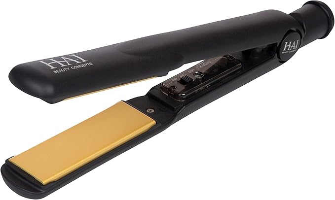 HAI Beauty Concepts Convertible Flat Iron for Women Professional Ceramic Fast Heating Hair Flat Iron with 5 Temperature Levels - Best Hair Straightener for All Hair Types - Gold