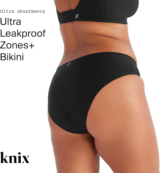 KNIX Women Zones+ Ultra Leakproof Period Underwear Bikini – Ultra Protection Absorbs 7–11 Super Tampons Extended Gusset