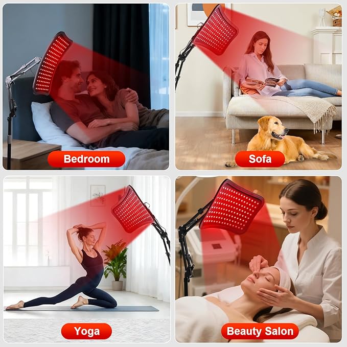 Red Light Therapy for Body and Face 3 in 1 660nm &amp 850nm Red Light Panel Infrared Light Therapy Lamp with Remote Control Goggles and Stable Stand Ideal Gifts for Women Wife Mom Sister Girlfrien