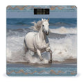 Digital Bathroom Scale for Body Weight Scale with Bright LCD Display High Accuracy Step-On Technology Auto On/Off White Horse Running on The Sea Digital Scales 400 Lbs /180kg