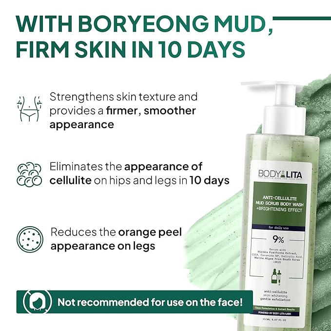 Anti Cellulite Mud Scrub Body Wash Reduces Cellulite Gentle Exfoliating Improves Skin Texture Provides a Smoother Look 5.07 Fl Oz (3)