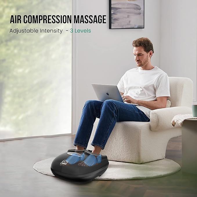 Snailax Shiatsu Foot Massager with Heat Deep Kneading Compression Vibration Feet Massager Machine for Plantar Fasciitis Neuropathy Foot Warmer Under Desk Size 13 Gifts for Men Women