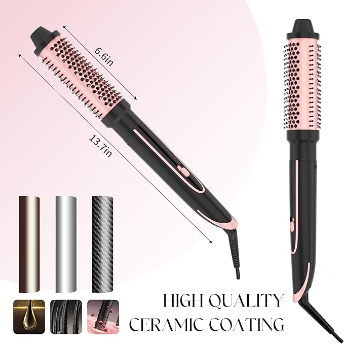 Curling Iron Instant Heat Up Hair Curling Wand Set Curling Brush Ceramic Curling Wand Dual Voltage Curling Iron with Glove &amp 2 Clips (Curling Wand （1.5 ）)