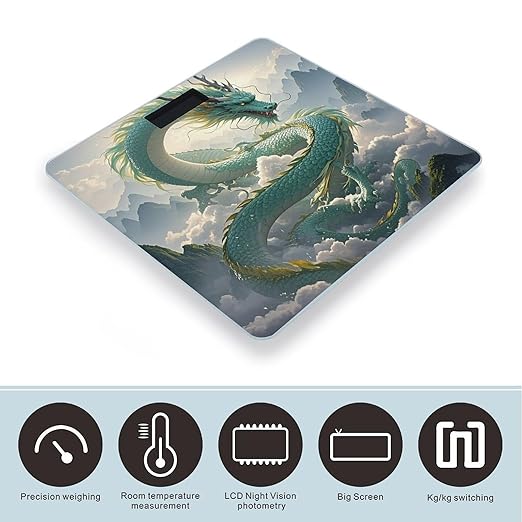 Qinglong Scale for Body Weight Sturdy Tempered Glass Weighing Scales with LCD Display Accurate Digital Bathroom Scale Convenient Body Fat Smart Scales Easy Read