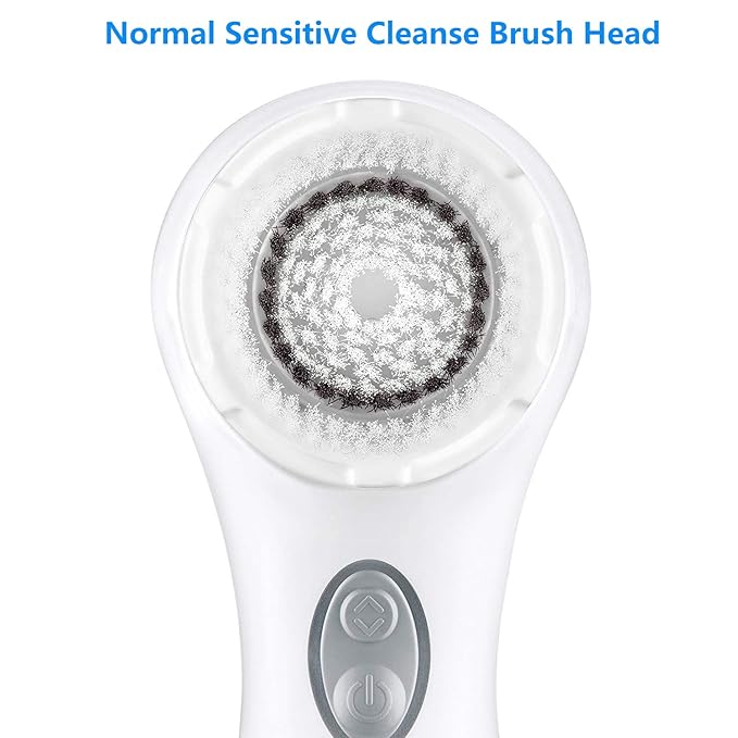 Facial Cleansing Brush Head Replacement Facial Cleanse Brush Head Normal Sensitive Facial Brush Heads for Acne Prone Clogged Enlarged Pore Deep Pore Sensitive Skins (4Pack/White)