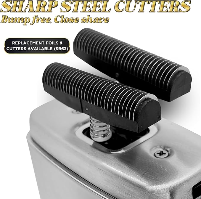 Supreme Trimmer Crunch STF602 – Waterproof Double Foil Shaver for Men | 150 Min Runtime Wet/Dry Cordless &amp Corded Electric Razor | Hypoallergenic Foils for Face Head &amp Stubble