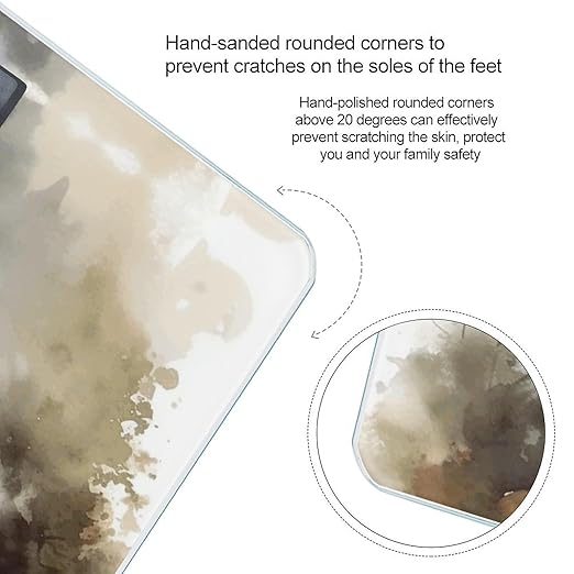 Watercolor of Hawk Sitting in The Tree Bathroom Scale Large LCD Backlight Display Digital Scale Rounded Corners Body Scales Automatic Power On/Off Bathroom Scales for Home Bedrooms