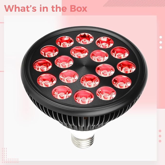 Red Light Therapy Bulb 660Nm 850Nm 54W E26/E27 18 Led Dual Chip Skin Care &amp Discomfort Relief