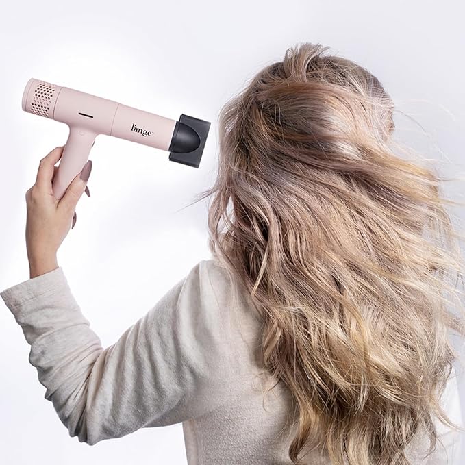 L'ANGE HAIR Le Styliste Luxe Digital Luxury Hair Dryer | Quiet Brushless Blow Dryer with Diffuser | Hairdryer with 4 Heat &amp 2 Speed Settings | Ion Technology | Best Hair Dryer for Blowouts (Blush)