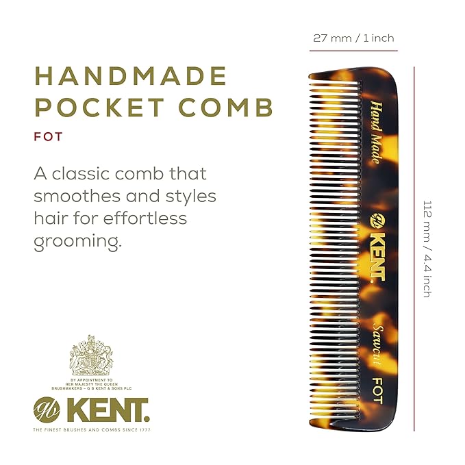 Kent Combs 20T 81T FOT for Men Beard Comb Set Folding Comb for Travel and Home Care Mustache and Mini Combs for Men Handmade Mens Beard Grooming Set