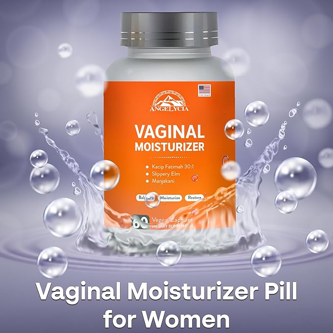 ANGELYCIA Natural Probiotic Vaginal Moisturizer Pills for Women – Slippery Elm Feminine Care Supplement for Vaginal Moisture Dryness Relief &amp Healthy pH Balance Support