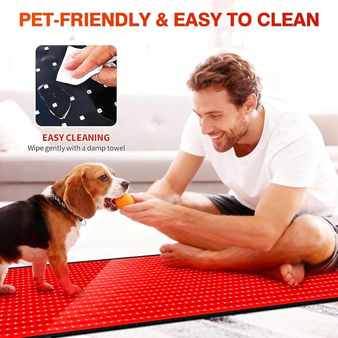 Red Light Therapy Mat 3840 LED Chips Infrared Red Light Therapy Blanket for Body 660nm &amp 850nm Near Infrared Pad with Pulsing Adjustable Timer &amp Heating Modes
